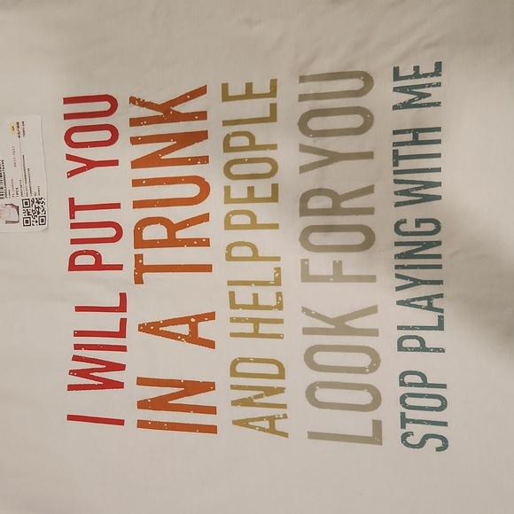 White Graphic Tee with Colorful Text Design Size XL! - Picture 5 of 7